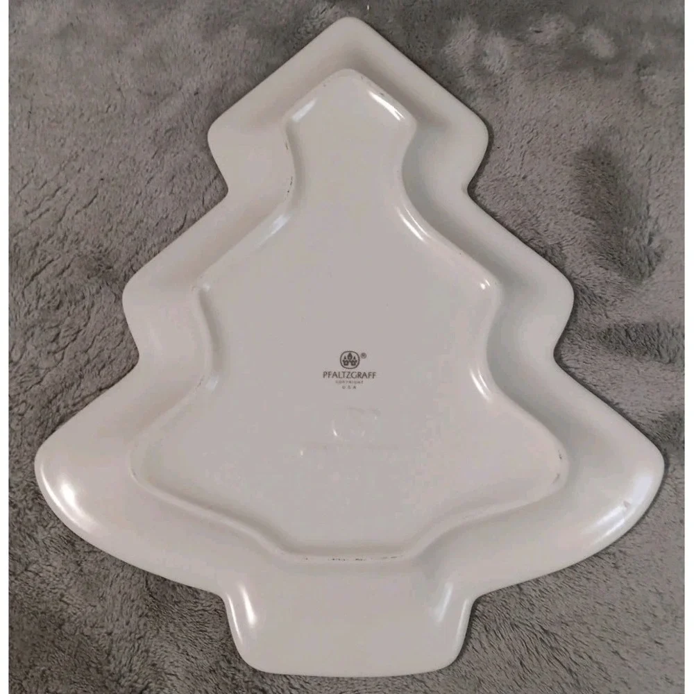 Pfaltzgraff Serving‎ Tray Plate Nordic Christmas Tree Shaped 10.25x9